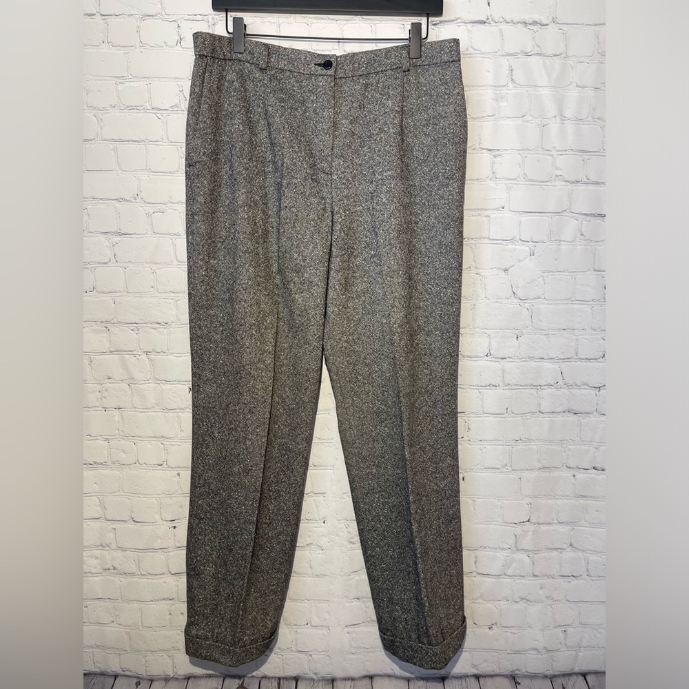 Classic Gray Wool-Silk Tweed Trousers